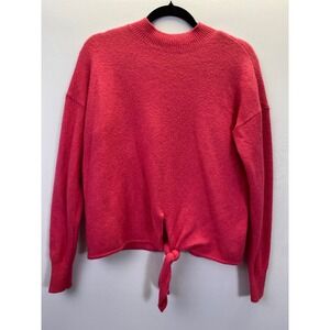 LOFT Tie Front Knit Sweater Women S Soft Girl Cottagecore Cozy Chic